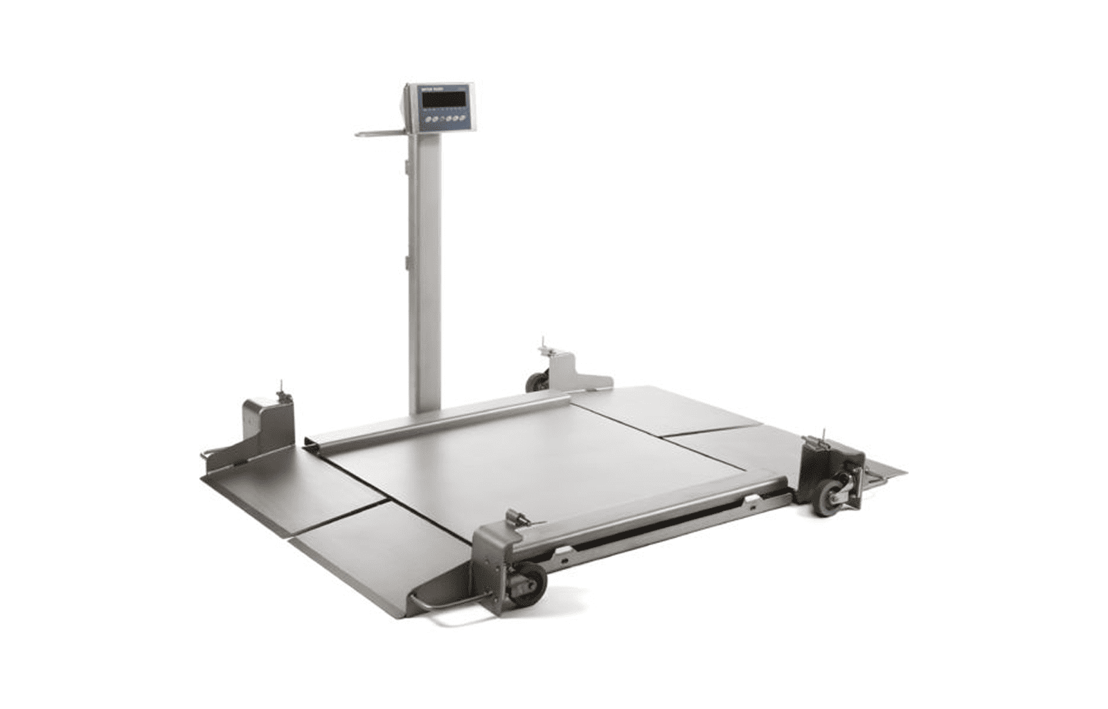 Industrial platform floor scale in a warehouse setting