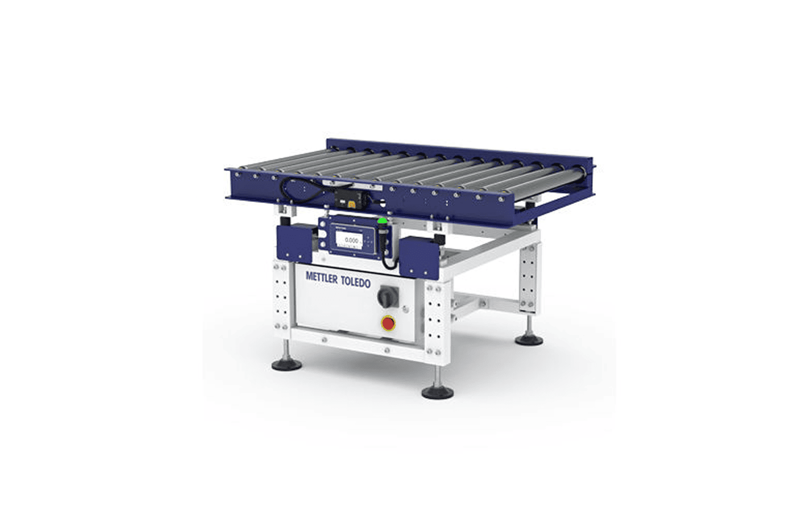 Conveyor belt weigher in a bulk materials handling facility