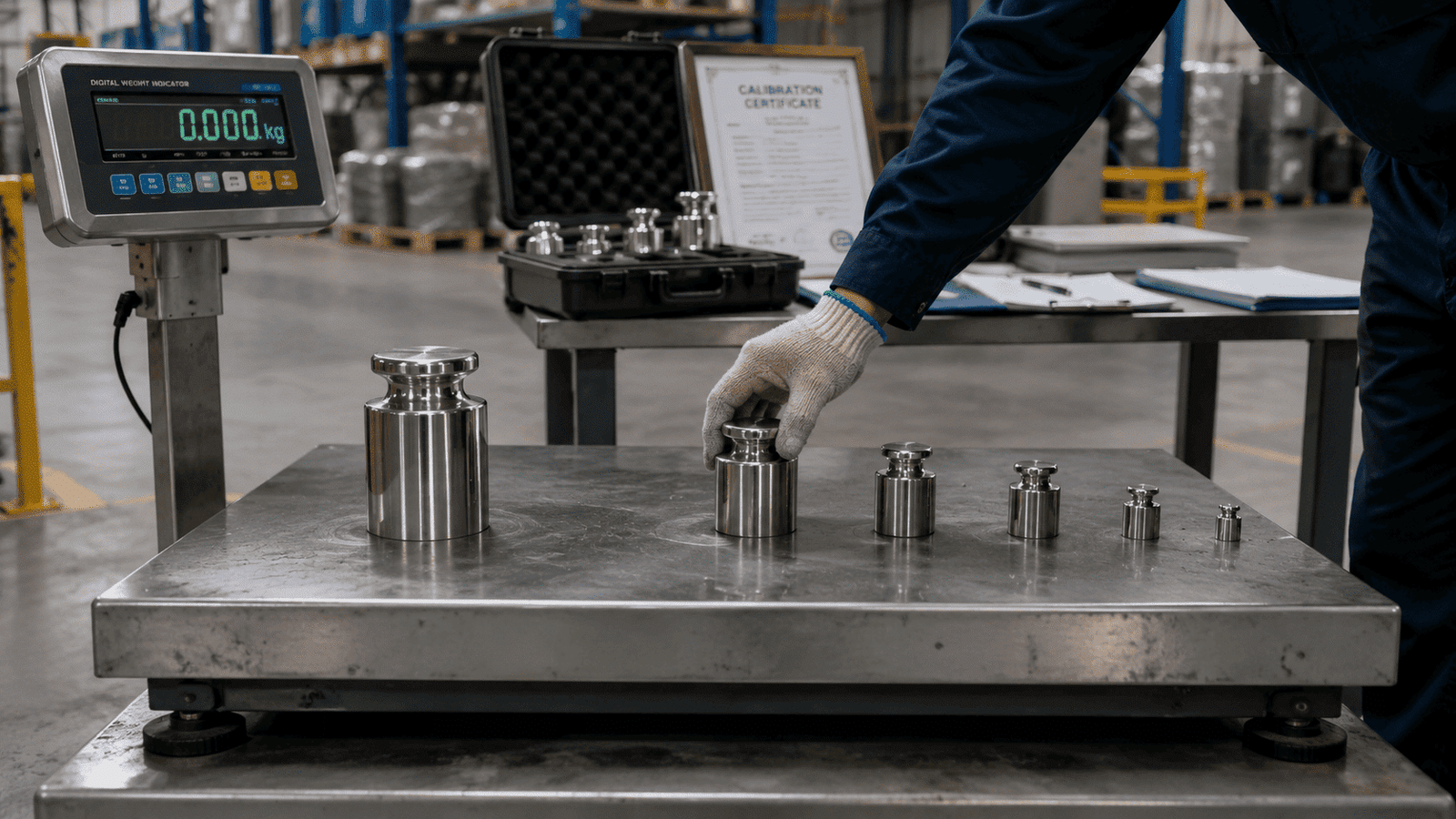 Industrial scale calibration service with certified test weights in Saudi Arabia facility