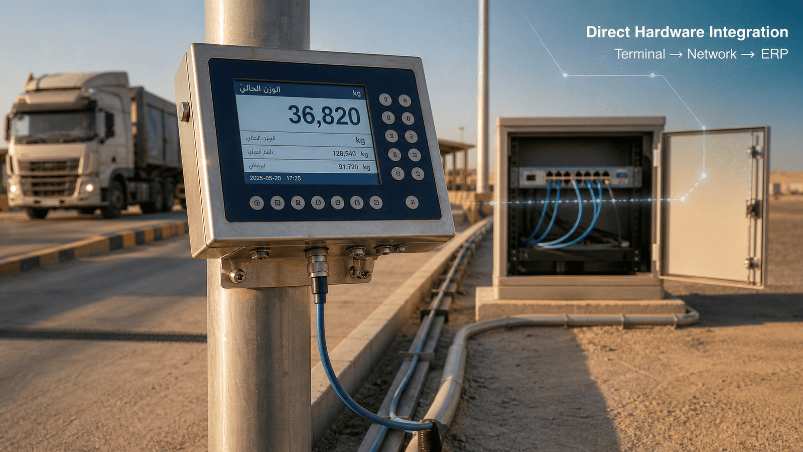 Industrial scale terminal connected to ERP network infrastructure in a Saudi Arabia facility