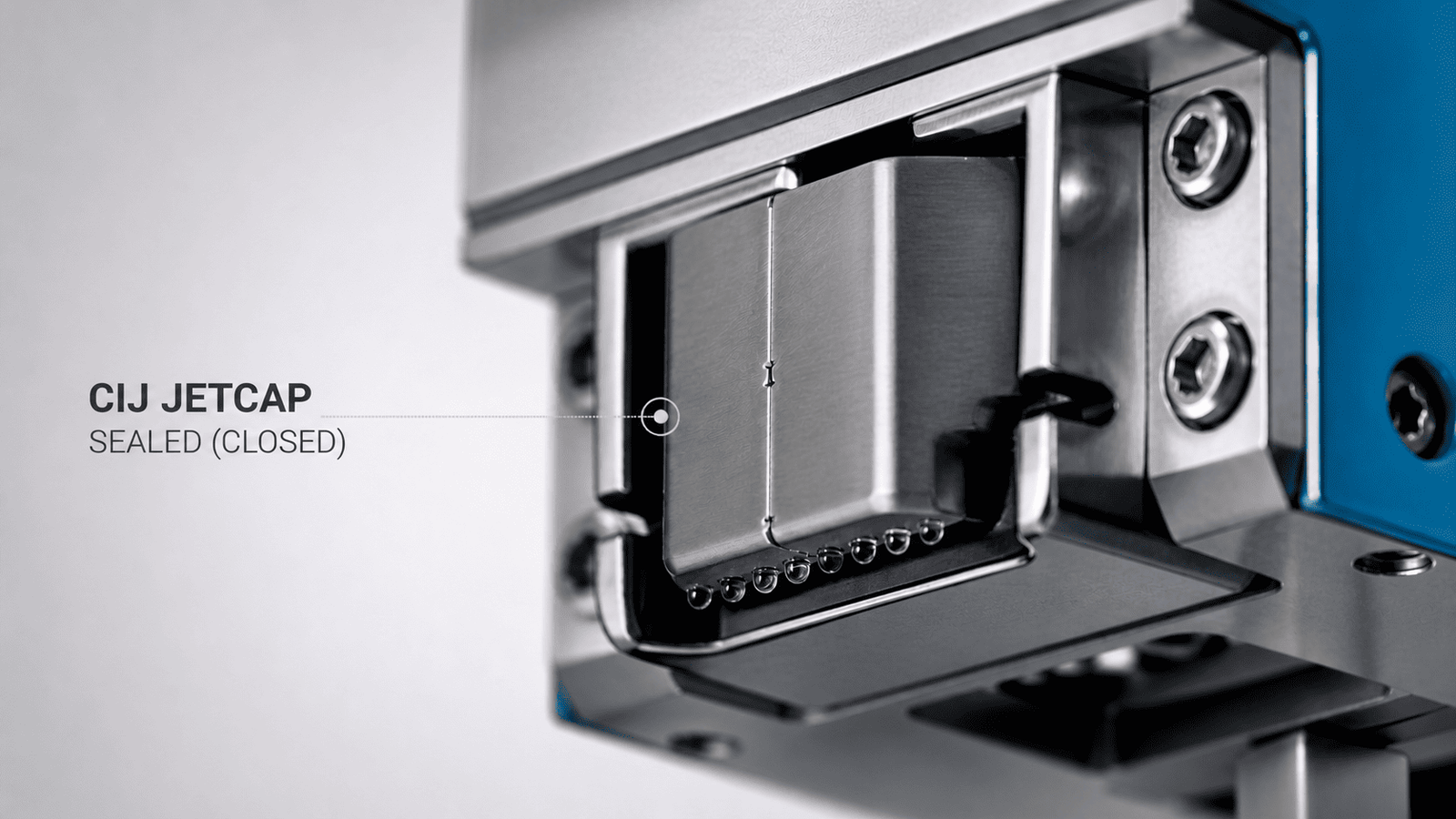 Leibinger Jetcap sealed nozzle mechanism close-up
