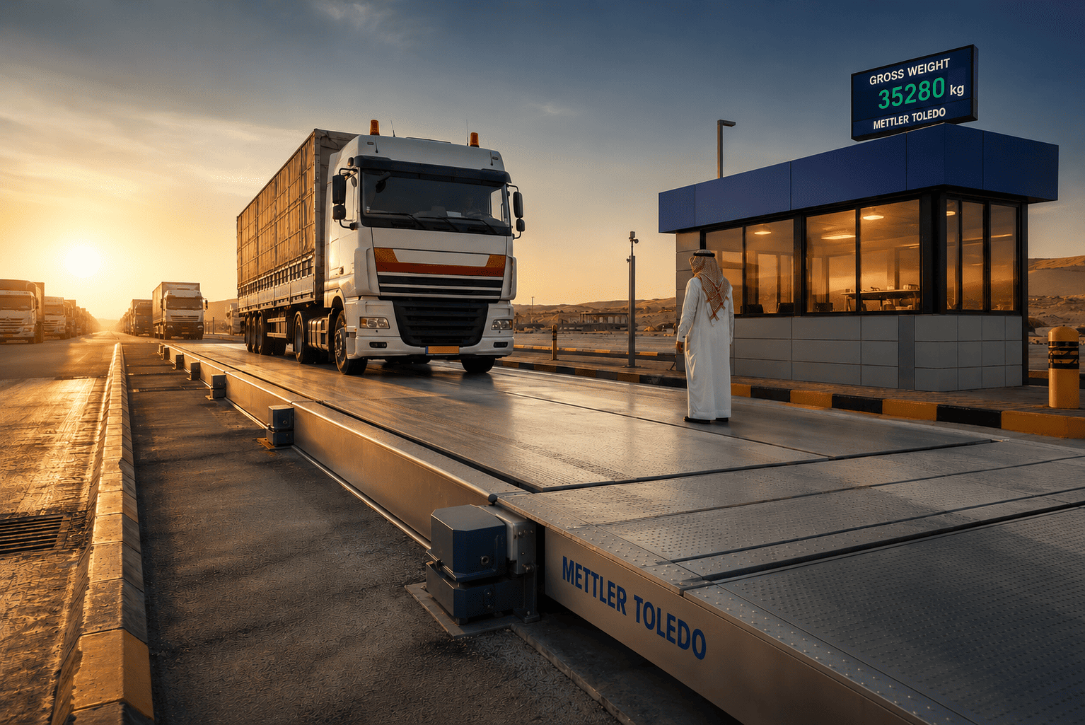 Concrete deck weighbridge at a cement or quarry plant in Saudi Arabia
